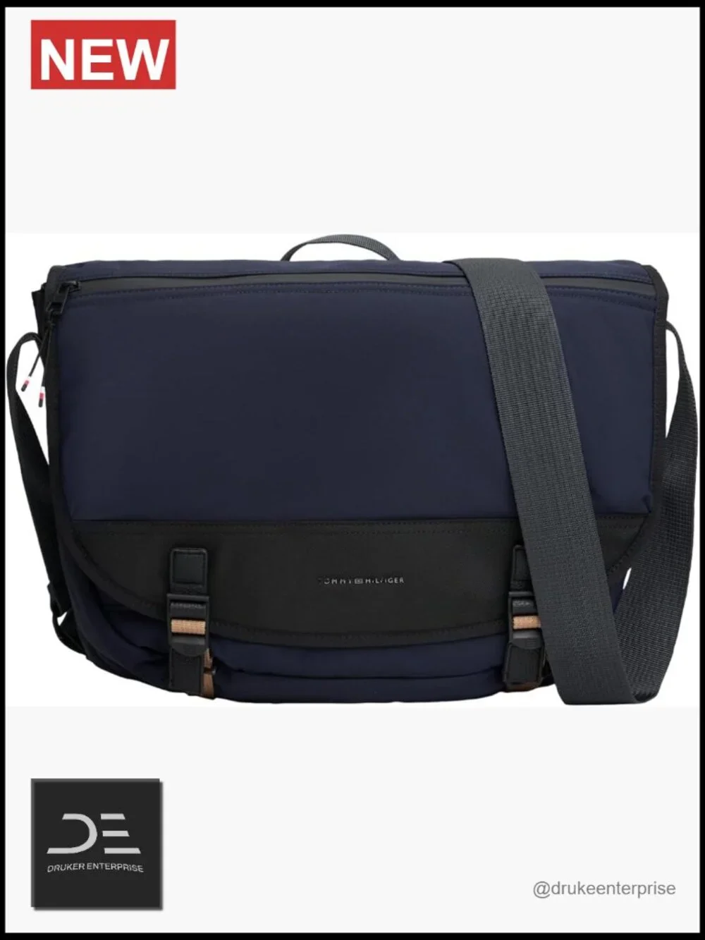 Lightweight Messenger Laptop Bag With Buckle and Adjustable Strap